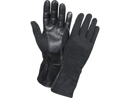 Rukavice kožené pilotné Nomex® Mil-tec® čierne (Vyberte veľkosť L)