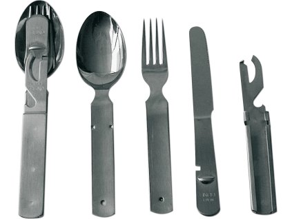 Príbor BW skladací nerezový Bundeswehr originál použitý (Varianta použitý (nespárované značení))