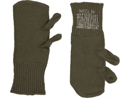 Rukavice trojprsté vnútorná vlnená vložka US olív originál (Veľkosť Medium)