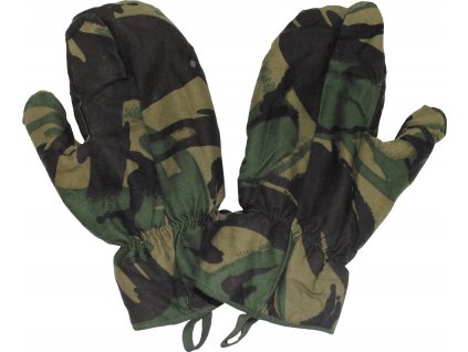 Rukavice zimné trojprsté maskovanie DPM Veľká Británia originál (Veľkosť Small)