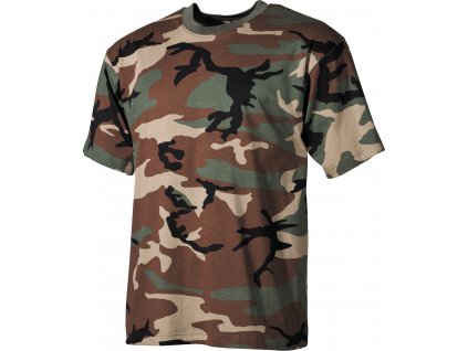 Tričko krátky rukáv US Woodland 170g/m2 Single Jersey MFH® 00103T (Vyberte veľkosť S)