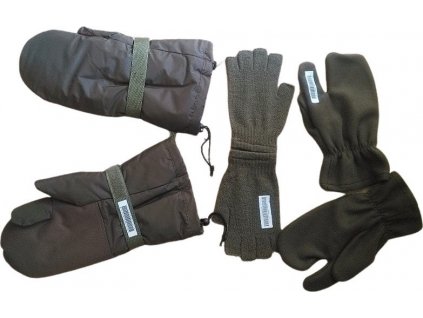 Zimné rukavice AČR kombinované trojprsté originál (Veľkosť a varianta 17-20 (bez fleecových a vlněných rukavic))