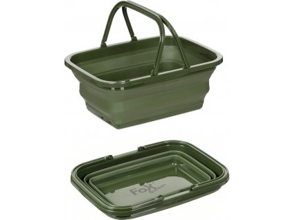 Skladací silikónový košík 9L FoX® Outdoor OD Green