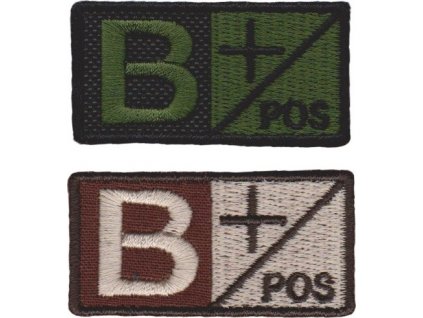 Označenie krvnej skupiny B+ velcro suchý zips (Farba desert B-75)