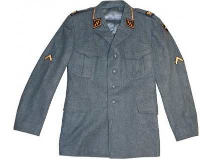 Sako vlnené šedé s nášivkami vychádzková bunda Švajčiarsko originál (Veľkosť 28 A)