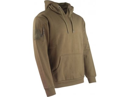 Taktická mikina s kapucňou hnedá Coyote Velcro Kombat® Tactical (Veľkosť S)