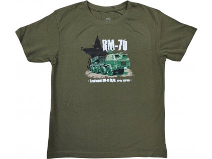 Tričko detské s potlačou Raketomet RM-70 GRAD khaki EXC® (Vyberte veľkosť 110)