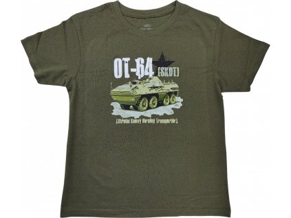Tričko detské s potlačou Obrnený transportér OT-64 SKOT khaki EXC® (Vyberte veľkosť 110)