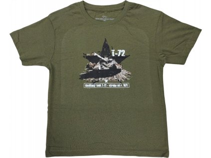 Detské tričko sovietsky bojový tank T-72 khaki (Vyberte veľkosť 110)