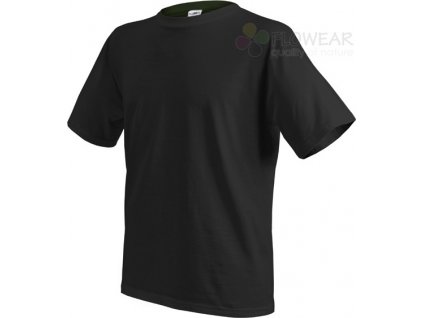 Tričko čierne krátky rukáv bavlna 160-190g/m2 Flowear®