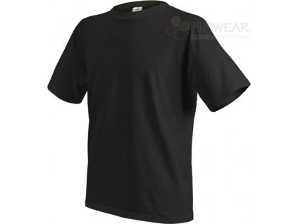 Tričko čierne krátky rukáv bavlna 160-190g/m2 Flowear® (Vyberte veľkosť S)