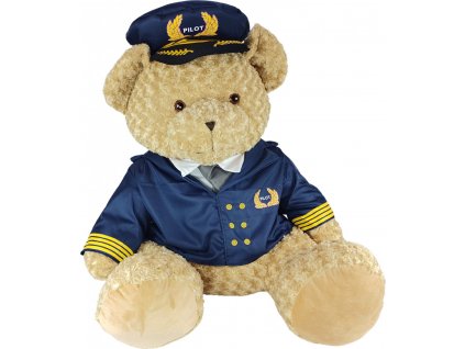 Medveď pilot veľký s čiapkou sediaca plyšová hračka 80cm Sunny Toys