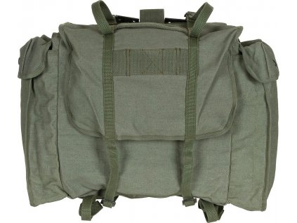 Batoh výsadkársky malá poľná 30L bavlna olív Belgicko originál (Stav 	použitý)