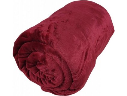 Deka prikrývka Fleece mikrovlákno 150x200 cm vínovo červená