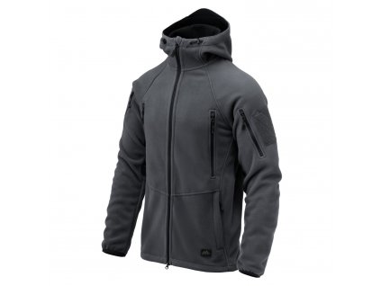 Bunda s kapucňou tieňovo šedá Patriot Jacket Mk 2 Hybrid Fleece Shadow/Black Grey Helikon-Tex® BL-PJ2-FH-3501A (Veľkosť XS)