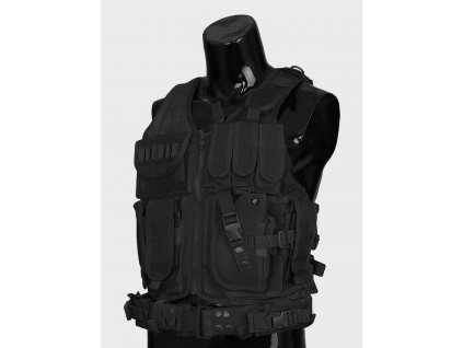 Vesta taktická modulárna s opaskom Huzar čierna Tactical Vest Black Dominator®