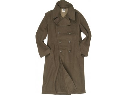 Kabát dvojradový vlnený olív Francúzsko originál (Veľkosť 22 (zelené knoflíky))