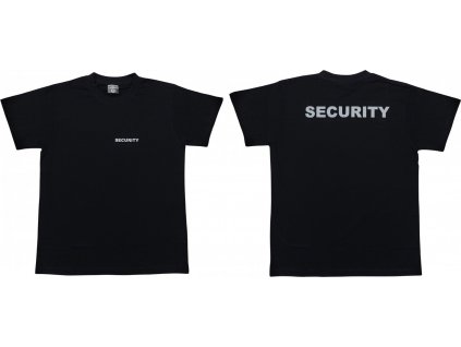 Tričko s bielou potlačou SECURITY čierne (Veľkosť S)