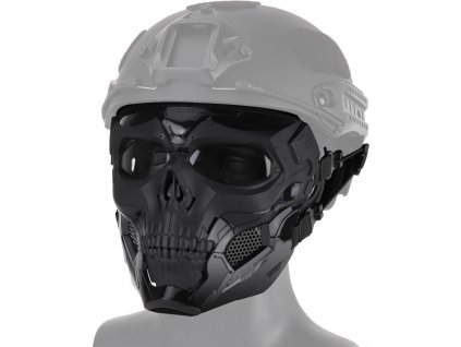 Maska celotvárová lebka čierna Skull Messenger Mask Black Kombat® Tactical