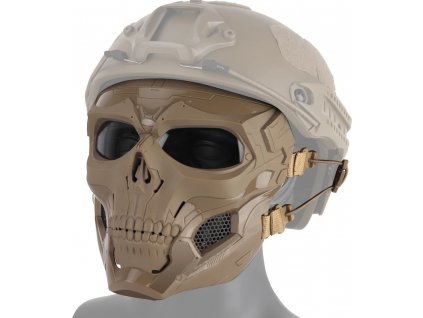 Maska celotvárová lebka hnedá Skull Messenger Mask Coyote Kombat® Tactical