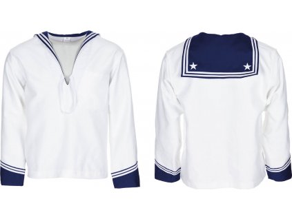 Košeľa námorná biela s modrým golierom Taliansko originál