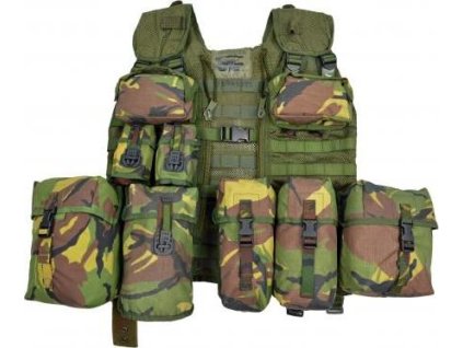 Taktická modulárna vesta zelená s vreckami Molle NL Woodland Holandsko originál