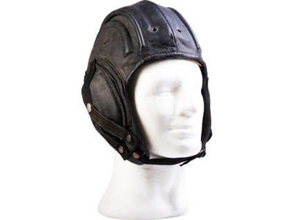 Helma kožená tankistická čierna Telemit Vandeputte Belgicko originál použitá (Veľkosť 53-55)