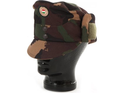 Poľná čiapka zimná maskovacia s krycou chlopňou a kokardou Maďarsko originál (Veľkosť 55)
