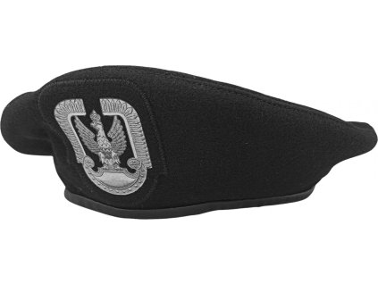Baret obrnených jednotiek a námorníctva WP čierny s orlicou Poľsko originál (Veľkosť 60)