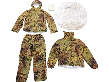 Zimný komplet nepremokavý obojstranný Vegetato/Snow Camo Alpini ECWCS Taliansko originál (Veľkosť M použitý komplet)