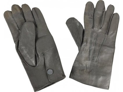 Rukavice BW kožené s patentom šedej Bundeswehr originál použité (Veľkosť 9 1/4 použité)