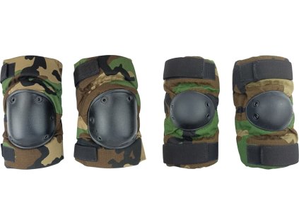 Chrániče kolien a lakťov US woodland originál (Stav použité)