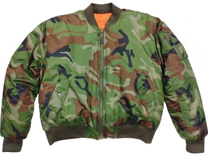 Bunda US MA1 bomber Woodland Camo (Veľkosť XL)