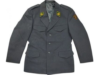 Sako vlnené s nášivkami šedej Švajčiarsko (04) (Veľkosť 100 N)