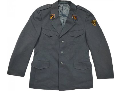 Sako vlnené s nášivkami šedej Švajčiarsko (03) (Veľkosť 50 N)