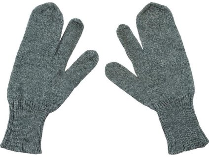 Rukavice trojprsté palčiaky vlnené šedé Švajčiarsko (Veľkosť M)