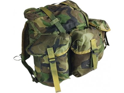Ruksak US ALICE Radio Pack Woodland s trekmi (Varianta S treky, 	Varianta - 2 treky olív)