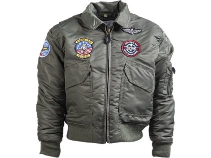 Bunda detská pilot CWU (BOMBER) olív Miltec (Vyberte veľkosť XXS)