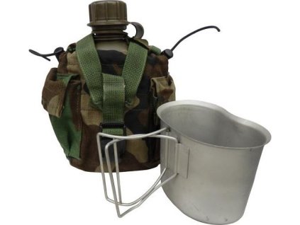 Komplet US čutora, obal, pitítko woodland originál (Varianta Nadstavčekom na pitie oceľové Mil-tec)