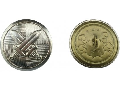 Gombík rovnokrojový striebristý (21 mm / 25 mm) AČR originál (Varianta Ø 21 mm)