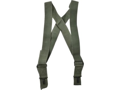 Traky elastické traky s háčikmi zelené US M-1950 Suspenders Trousers Olive Drab originál (Varianta 	nové)