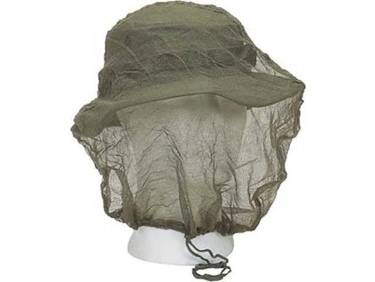 Moskytiéra na hlavu ochranná sieťka proti hmyzu Bundeswehr olív originál (Stav 	použitá)