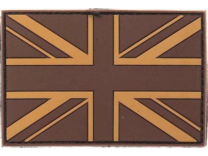 Nášivka britská vlajka Veľká Británia 3D PVC suchý zips desert