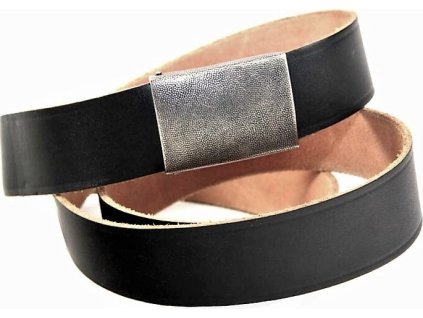 Opasok nohavicový kožený čierny BW Bundeswehr originál použitý (Veľkosť 110 cm použitý)