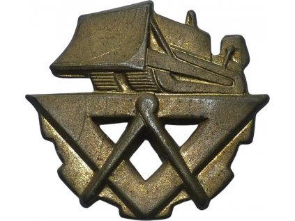 Odznak rozlišovaciu pre stavebné vojsko (bronz) AČR (Varianta pravá)