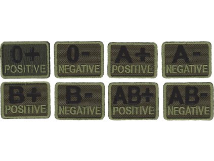 Označenie krvnej skupiny olív suchý zips (Varianta 	A)