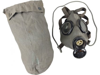 Plynová maska FM3 CO1 Československo originál (Varianta použitá maska a taška)