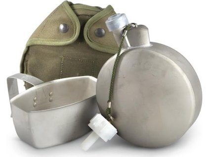 Poľná fľaša US nerezová čutora s pitítkom a obalom Termo Arctic Canteen originál (Varianta použitá souprava)