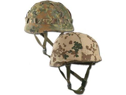 Poťah BW obojstranný maskovací obal na helmu Flecktarn/Tropentarn Bundeswehr originál (Stav 	použitý, Veľkosť 55-57 cm)