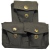 Trojsumka puzdro na muníciu bavlnené M37 Webbing WWII Veľká Británia originál (Farba zelenohnědá)